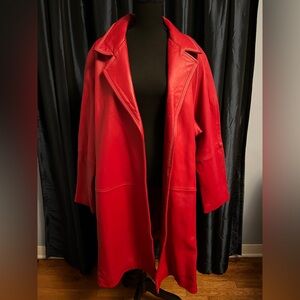 Vintage Tiboa Leathers Magnificent Red Leather Coat